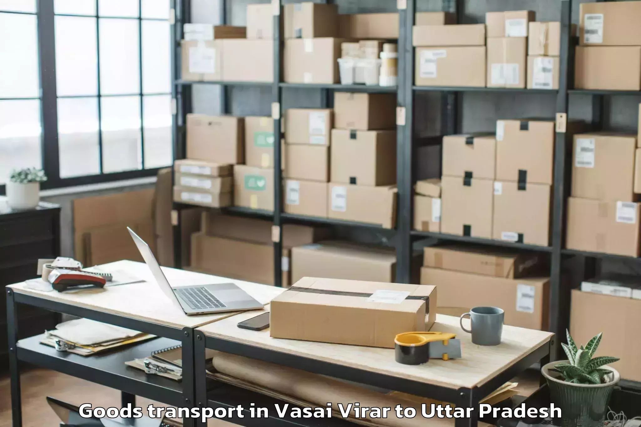 Top Vasai Virar to Monad University Hapur Goods Transport Available